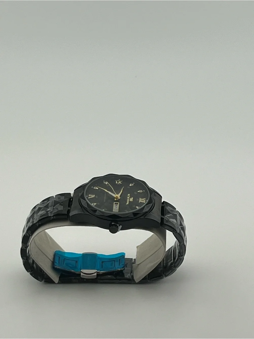 Va Va Voom Men's Black Dress Watch with Gold Accents